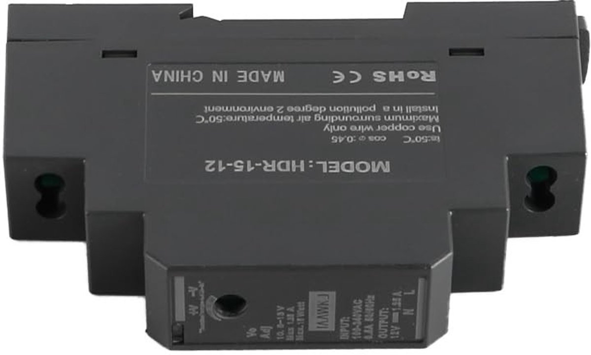 Allecto - DIN Rail Voeding - 12V - Betrouwbaar - Compact - Geschikt voor Industriële Automatisering - 1.25A - Efficiënt voor Technische Toepassingen