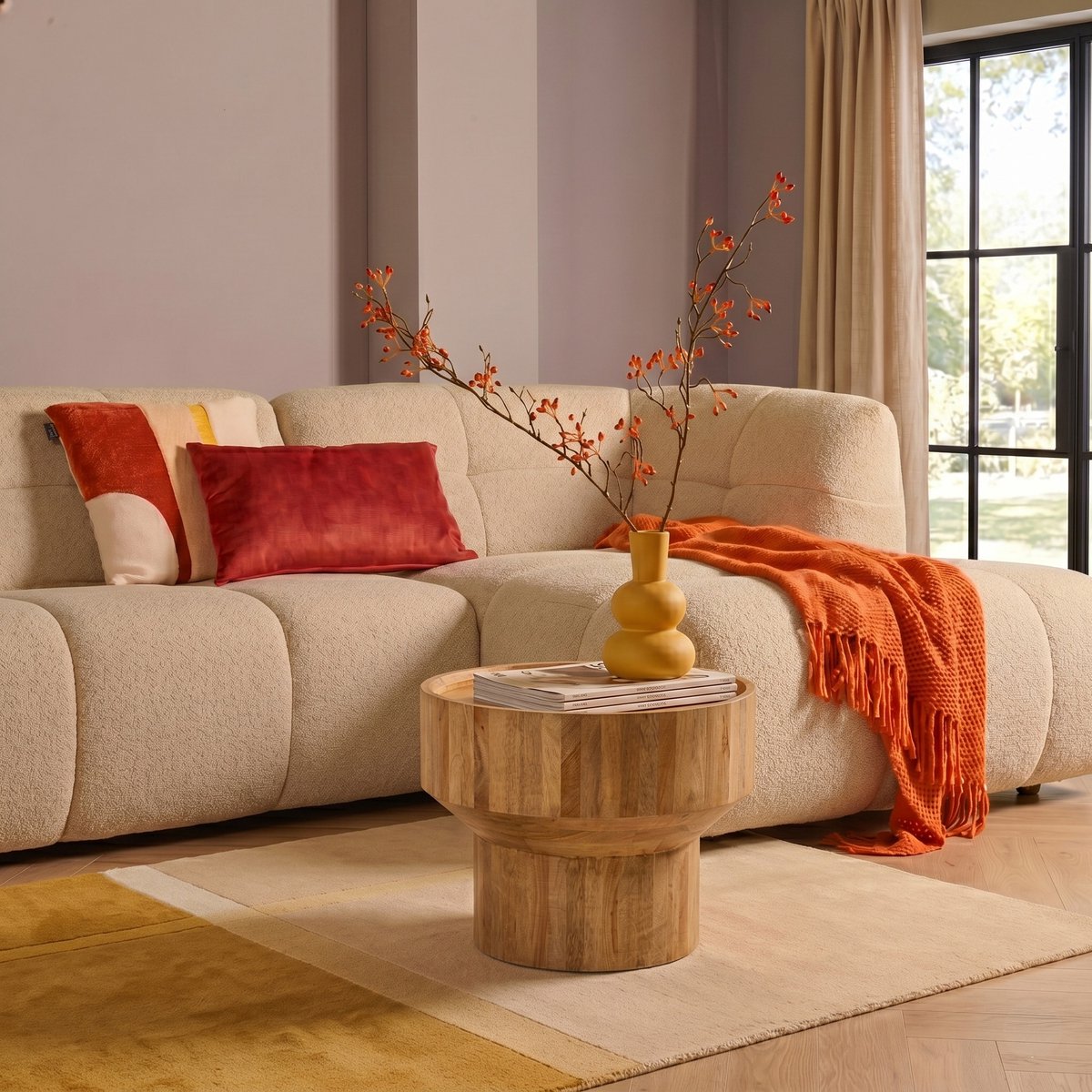 Woonexpress Bijzettafel Aiko - Mangohout - Modern Design - Matgelakt Hout - Mango/Hout - Naturel