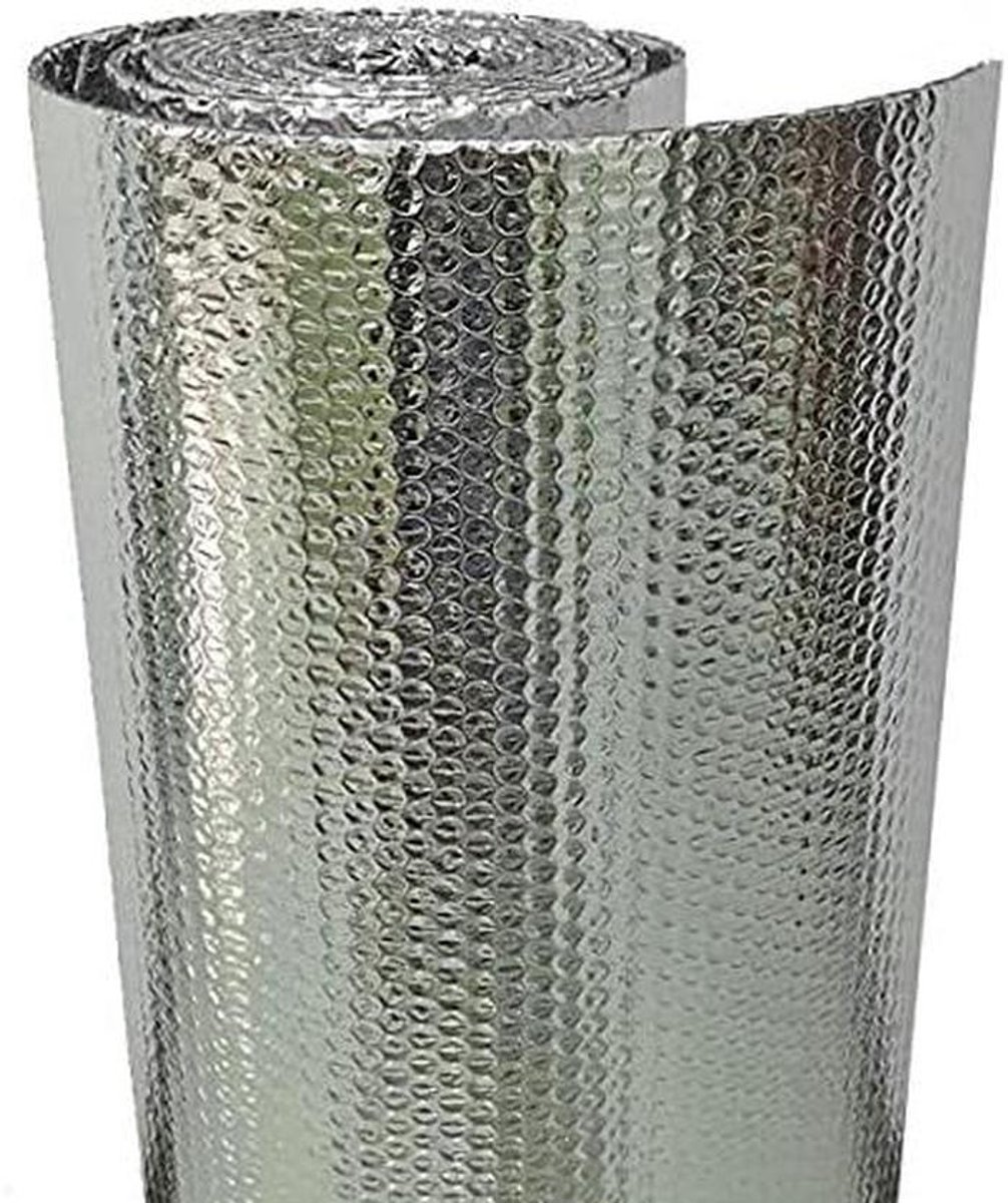Radiatorfolie isolatierol - Warmte isolatie - Energie besparen - Dubbele thermische bellen - 1x2m - Aluminium