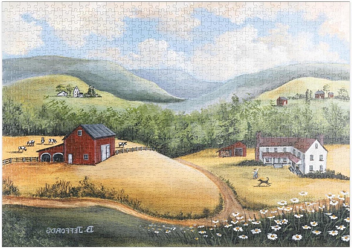 Legpuzzel Boerderij - Landschap Puzzel - Ontspanning Thuis - Premium Kwaliteit - 1000 Stukjes - Multicolor