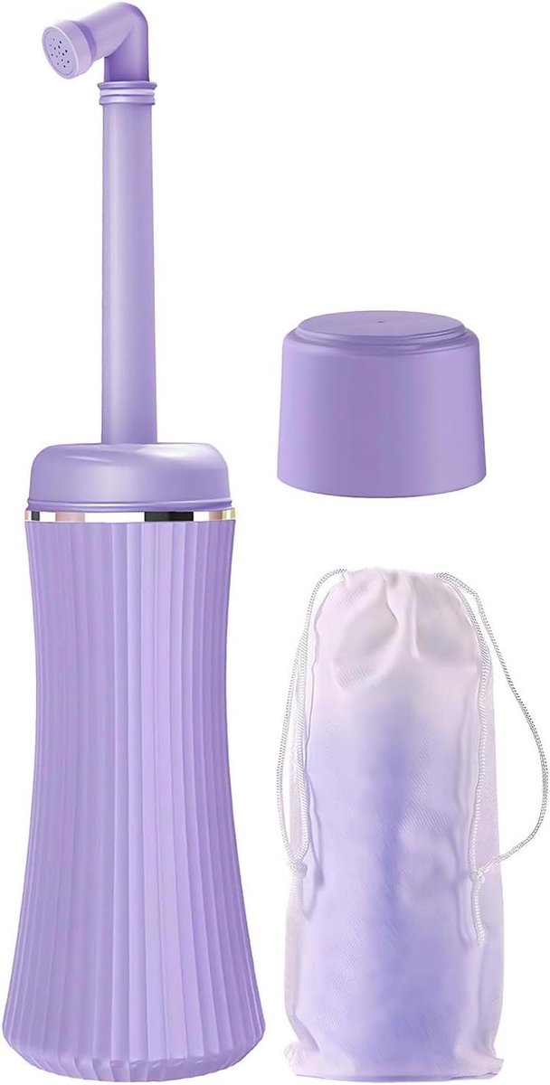 Draagbare Bidet Fles - Reinigingsflacon - Persoonlijke Hygiëne - Lekvrij Ontwerp - 400 ml - Paars