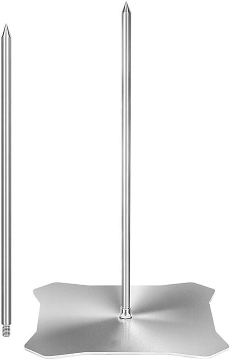 Verticale BBQ Spies - Vlees Spit - Smaakvol Grillen - Roestvrij Staal - 30 x 17 x 3 cm - Zilver