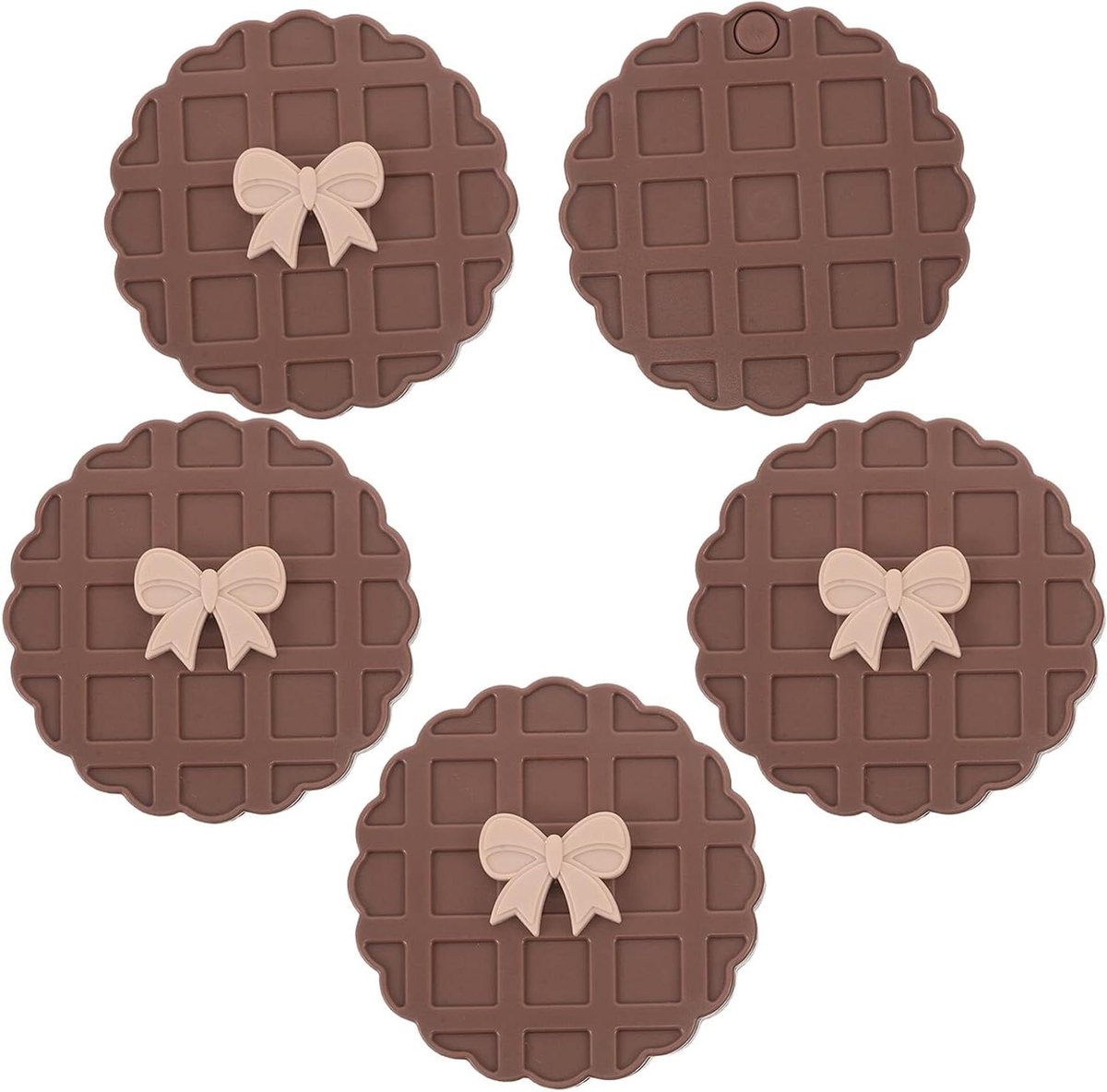 Mini Make-up Spiegels - Compacte Spiegeltjes - Snelle Styling - Dubbelzijdig Helder - 5 Stuks - Koffie