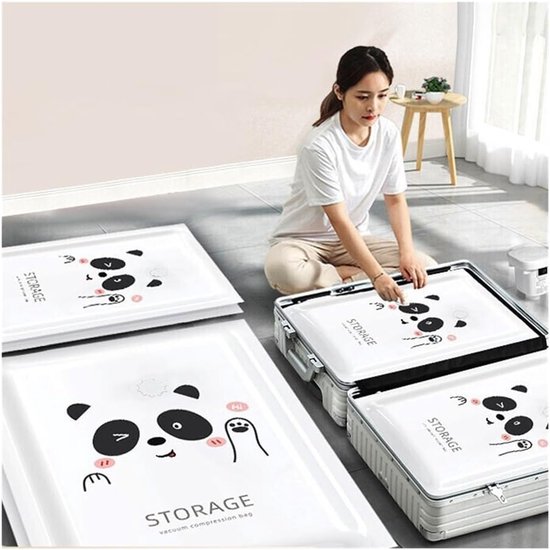 Vacuüm opbergtas - Compressiezak kleding - Ruimte besparen - Tot 80% volume reductie - 50 x 70 cm - Groen — afbeelding 4
