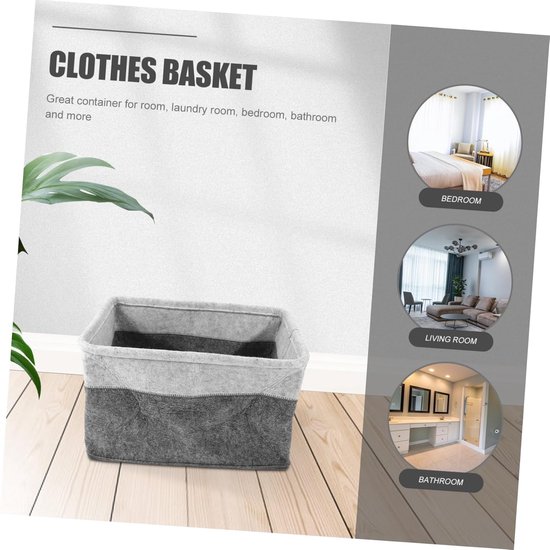 Vouwbare Wasmand - Opbergmand Vilt - Kleding Opbergen - Grote Capaciteit - 30x23cm - Diverse Kleuren — afbeelding 2