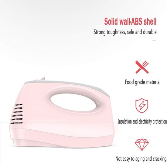 Elektrische handmixer - Keukenmixer - Bakken en mixen - 5 snelheden - Compact ontwerp - Wit — afbeelding 4