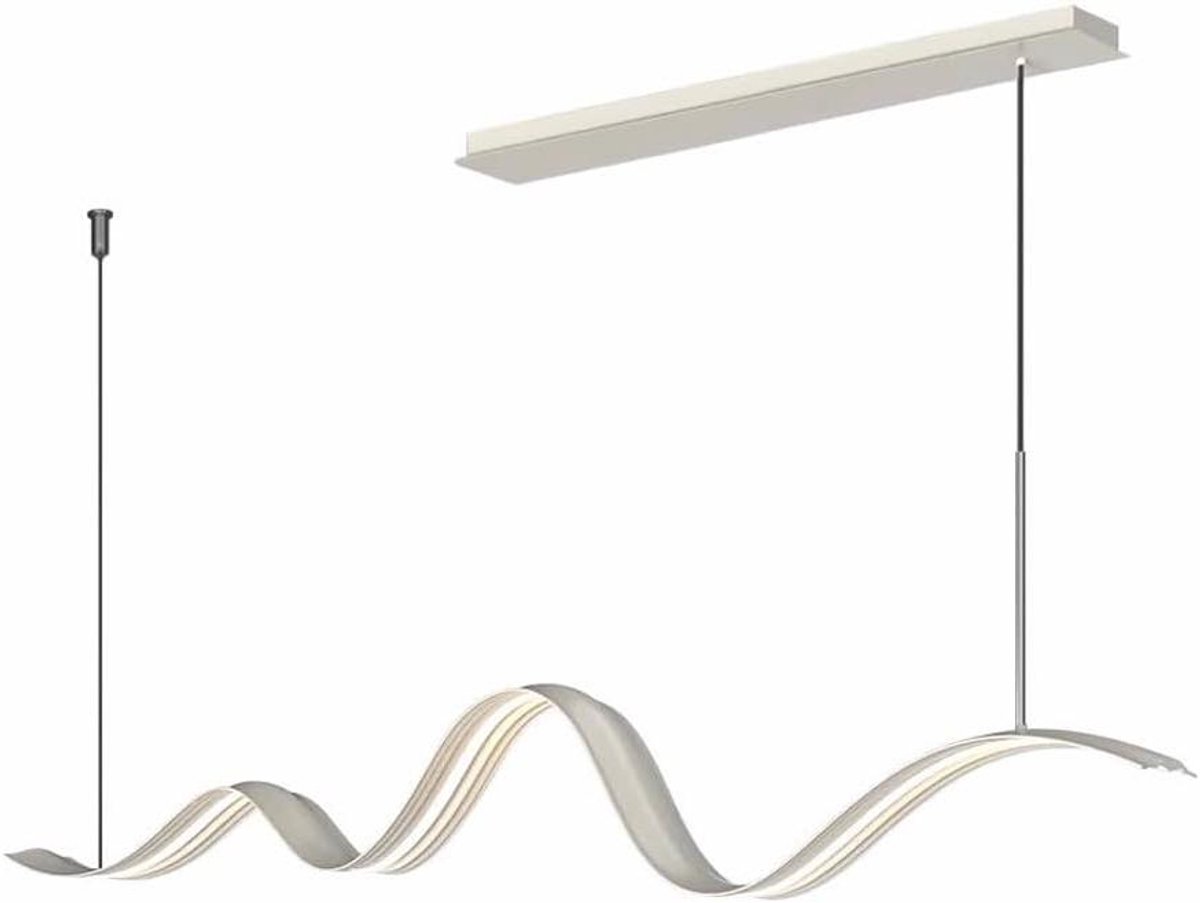 Hanglamp Boogvorm - Moderne Verlichting - Eettafel Verlichten - Drie Kleuren - 100 cm - Wit