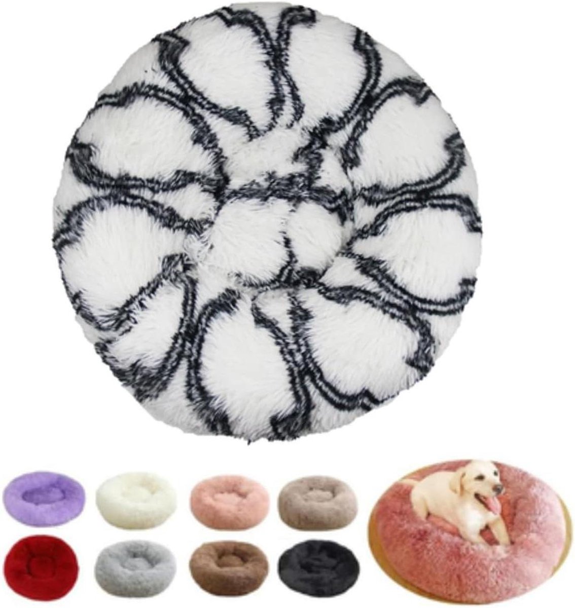 Kattenmand Hondenkussen - Donut Bed - Rustgevend Slapen - Antislip Onderkant - Diameter 70cm - Grijs