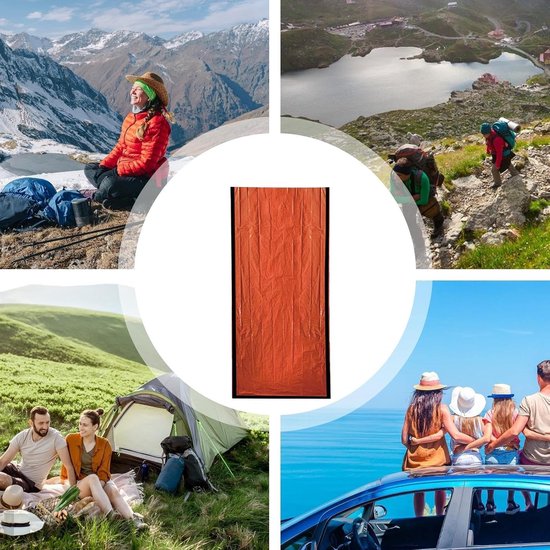 Slaapzak - Outdoor tas - Kamperen en reizen - Waterdicht en warm - 266 x 91 cm - Oranje — afbeelding 2