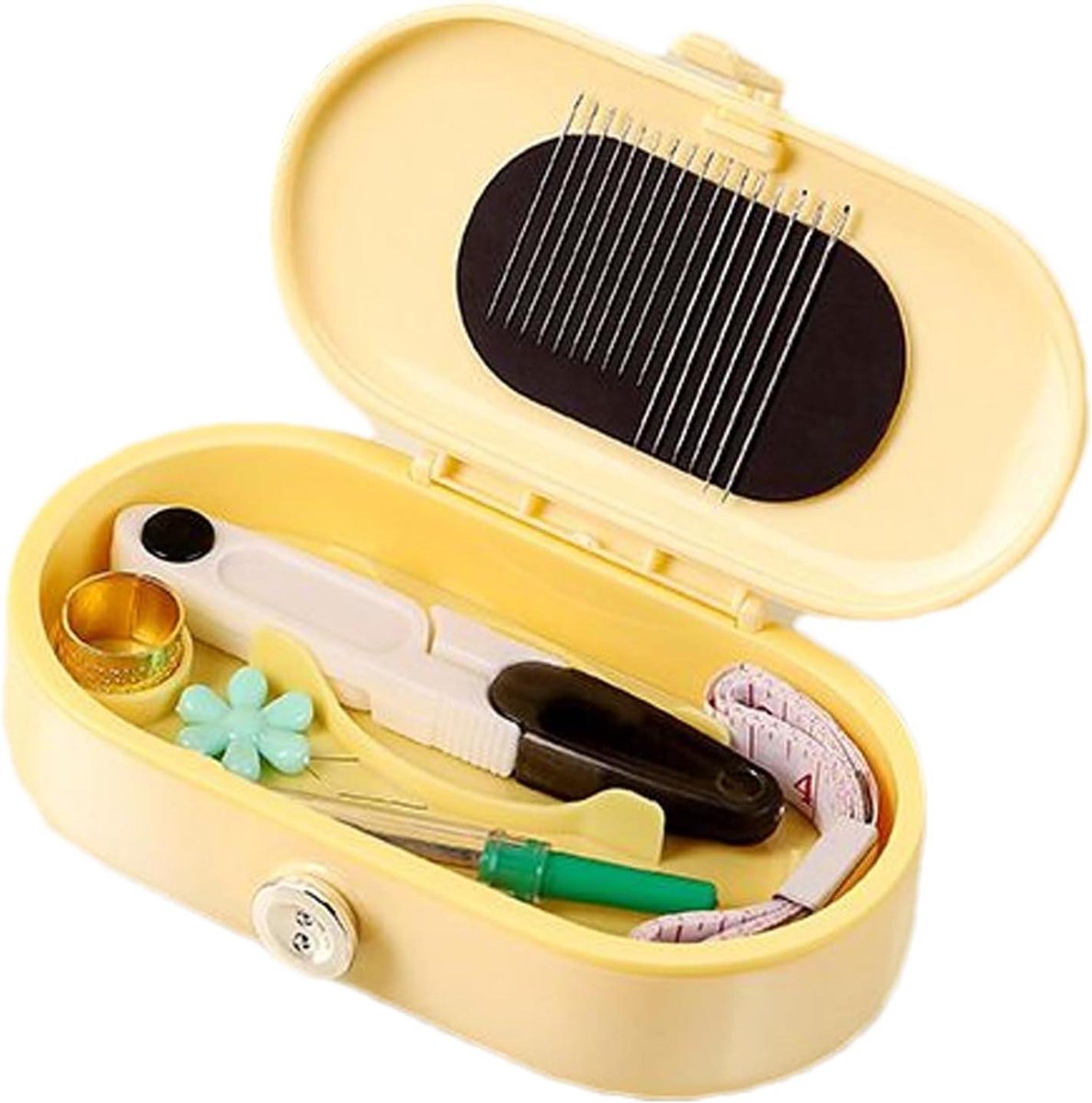 Handnaaiset - Naaisets - Kleding repareren - Compacte opbergdoos - 21 stuks - Grijs