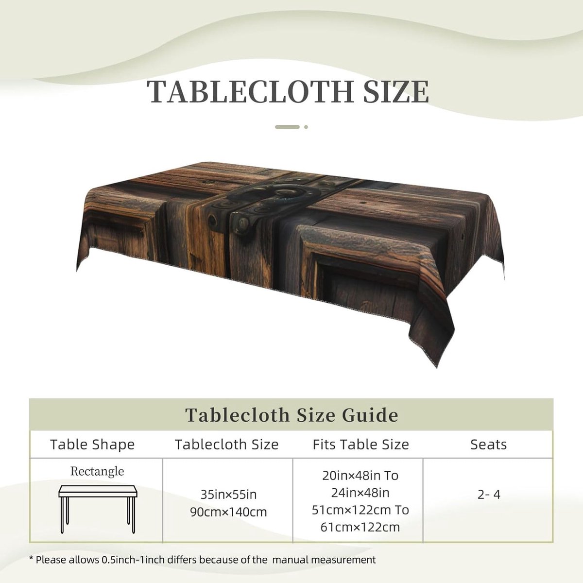 Tafelkleed - Tafellaken - Eetkamer Decoratie - Zachte perzikstof - 140 x 90 cm - Zwart