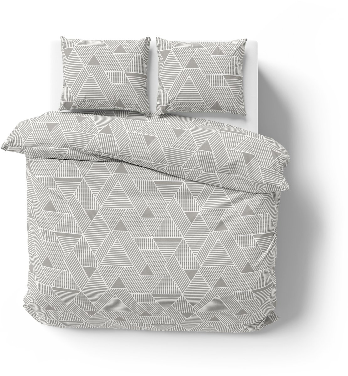 Dekbedovertrek 100% Katoen Premium - 240 x 260 cm - Extra breed - Triangle GreySand