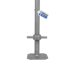 GeZu Impex Steiger spindel Ø 38 x 650 mm Elektrolytisch Verzinkt Verstelbare Voetspindel voor Steigertoren voetplaten