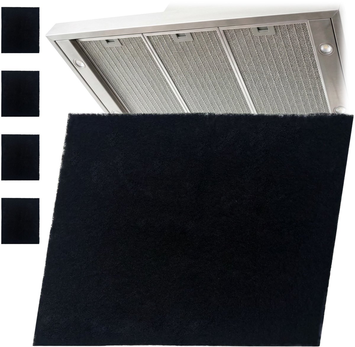 Afzuigkapfilters - 57x47 cm - 5 stuks - zwart