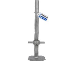 GeZu Impex Steiger spindel Ø 38 x 1000 mm Elektrolytisch Verzinkt Verstelbare Voetspindel voor Steigertoren voetplaten