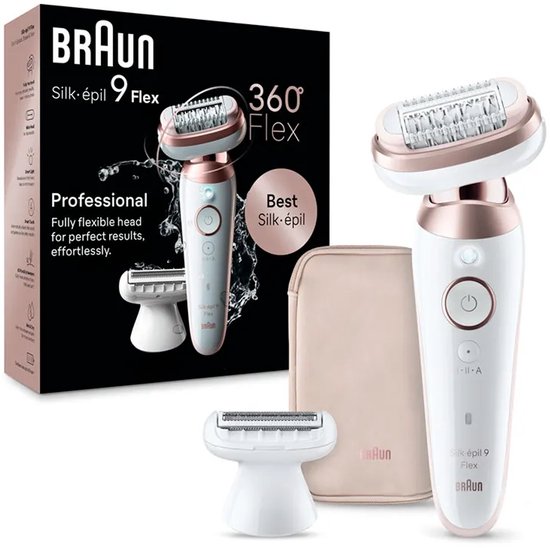 Braun Silk·épil 9 Flex - Epilator met Ladyshave opzetstuk - type 9-030 3D - Wit/Rose Titan