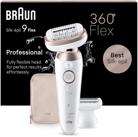 Braun Silk·épil 9 Flex - Epilator met Ladyshave opzetstuk - type 9-030 3D - Wit/Rose Titan