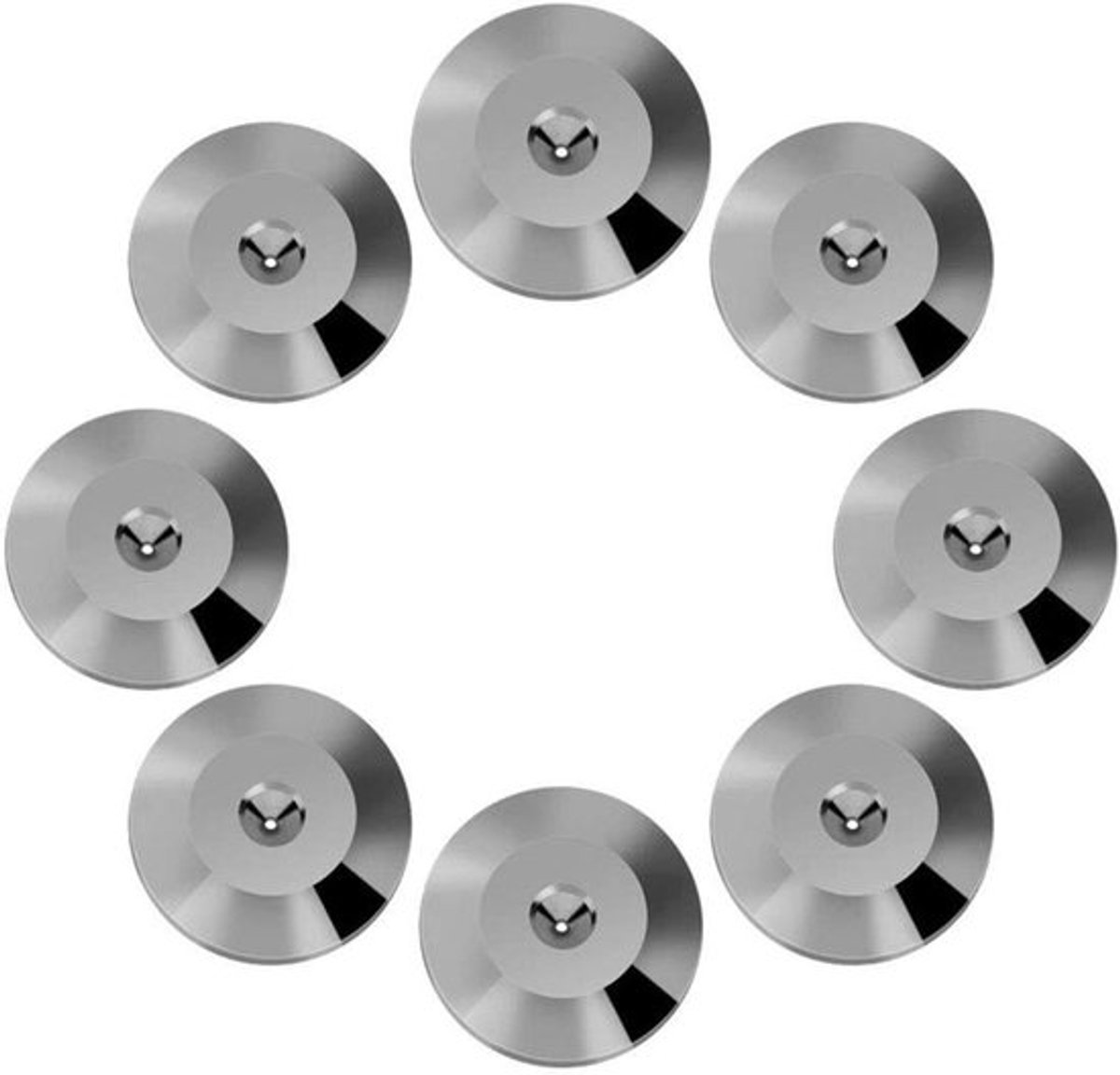 Universele Koperen Luidspreker Spikes Pads - Luidspreker Schok Basispad - Isolatie Stand Voeten - Basismatten - Vloerschijf - 8 Stuks 25 x 4 mm - Geschikt voor Luidsprekers - Zwart