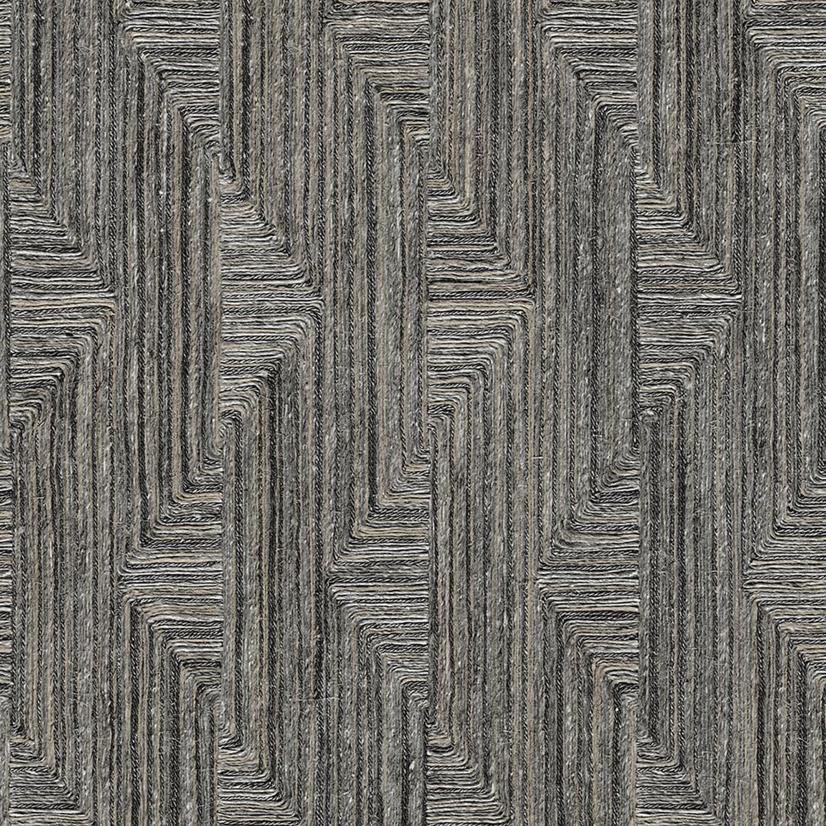 Etnisch behang Profhome SA524017-DI vliesbehang hardvinyl warmdruk in reliëf gestempeld in textiel look en metalen accenten antraciet goud zwart grijsbruin 5,33 m2