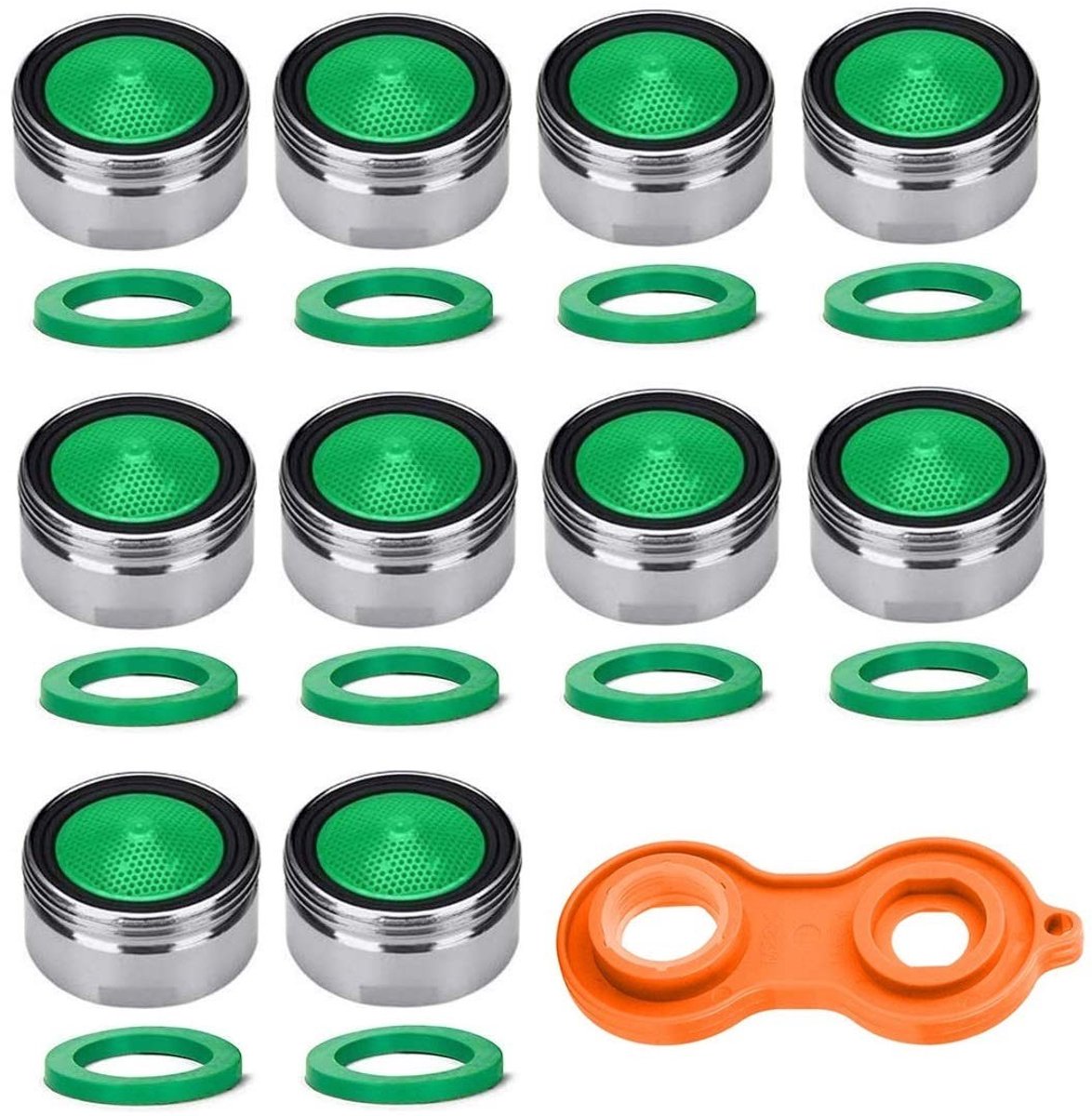 aladdien - Voarge Straalregelaar M24 - Waterzeef Inzetstuk - Ideaal Voor Kranen - Inclusief Sleutel en Pads - Verbeterd Watercomfort - Perfect Voor ..