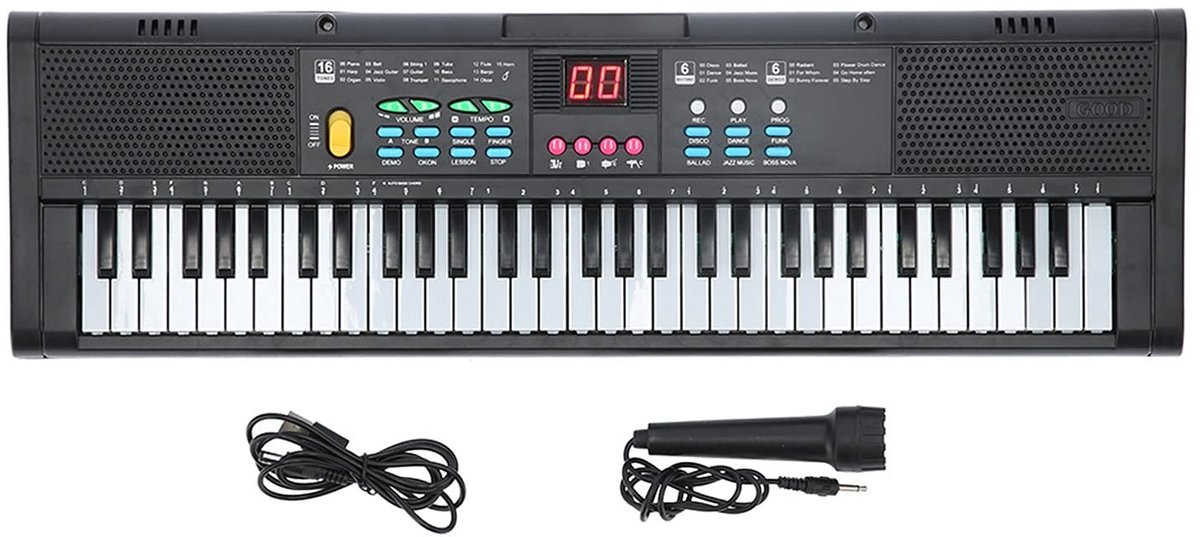 Allecto - Digitale piano - 61-toetsen instrument - Multifunctioneel voor beginners en kinderen - Inclusief microfoon - Geschikt voor muziekles - Id...