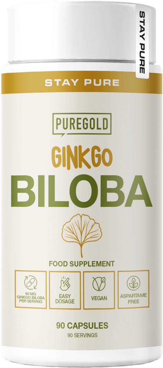 Pure Gold Vegan Ginkgo Biloba Capsules – 90 Capsules