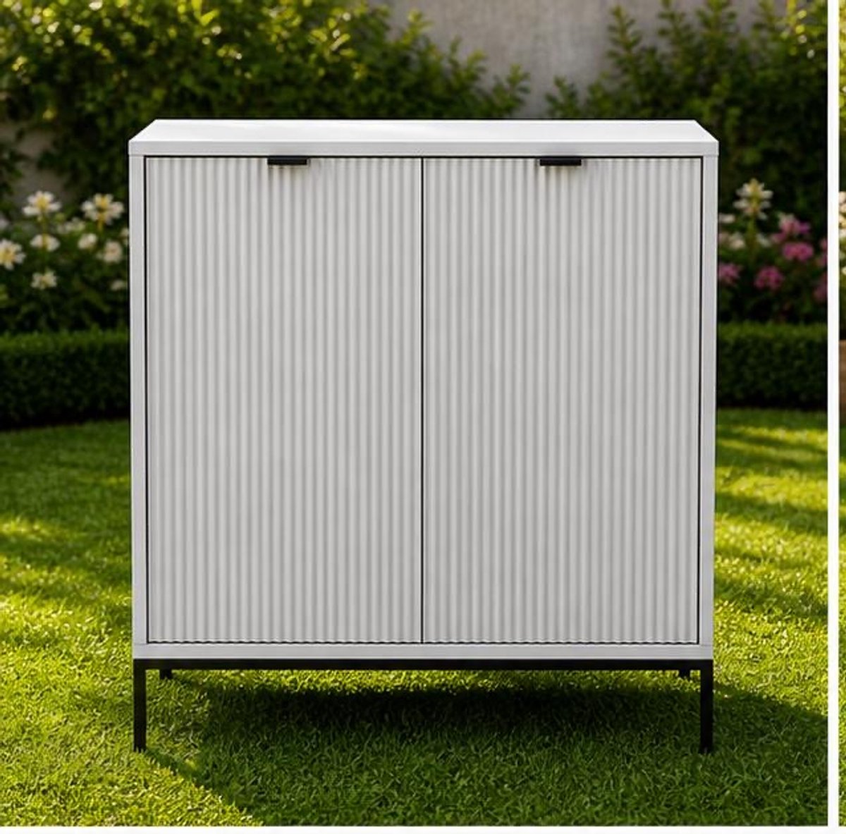Ladekast 80x81,2x42 cm wit met 2 deuren modern opbergkast woonkamer & slaapkamer – compacte commode kast – Dader