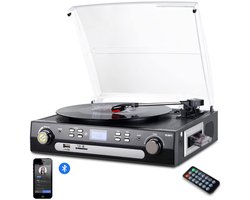 TopChoice® Platenspeler met Bluetooth - Vinylspeler - Platendraaier - Ingebouwde stereoluidspreker - Zwart