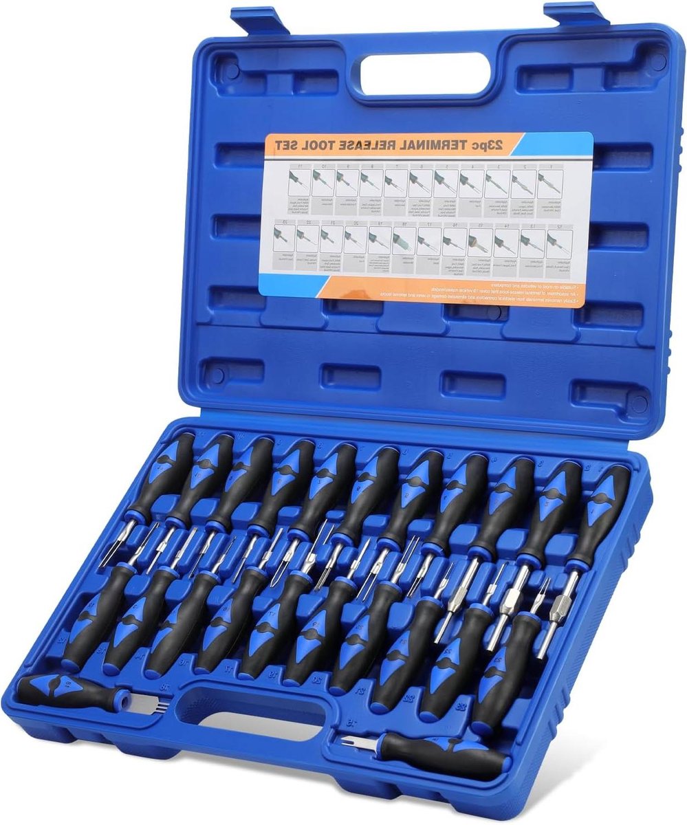 Auto Terminal Gereedschap - Bedrading Reparatie - Elektrische Onderhoud - 23 Delige Set - Universeel - Zilver
