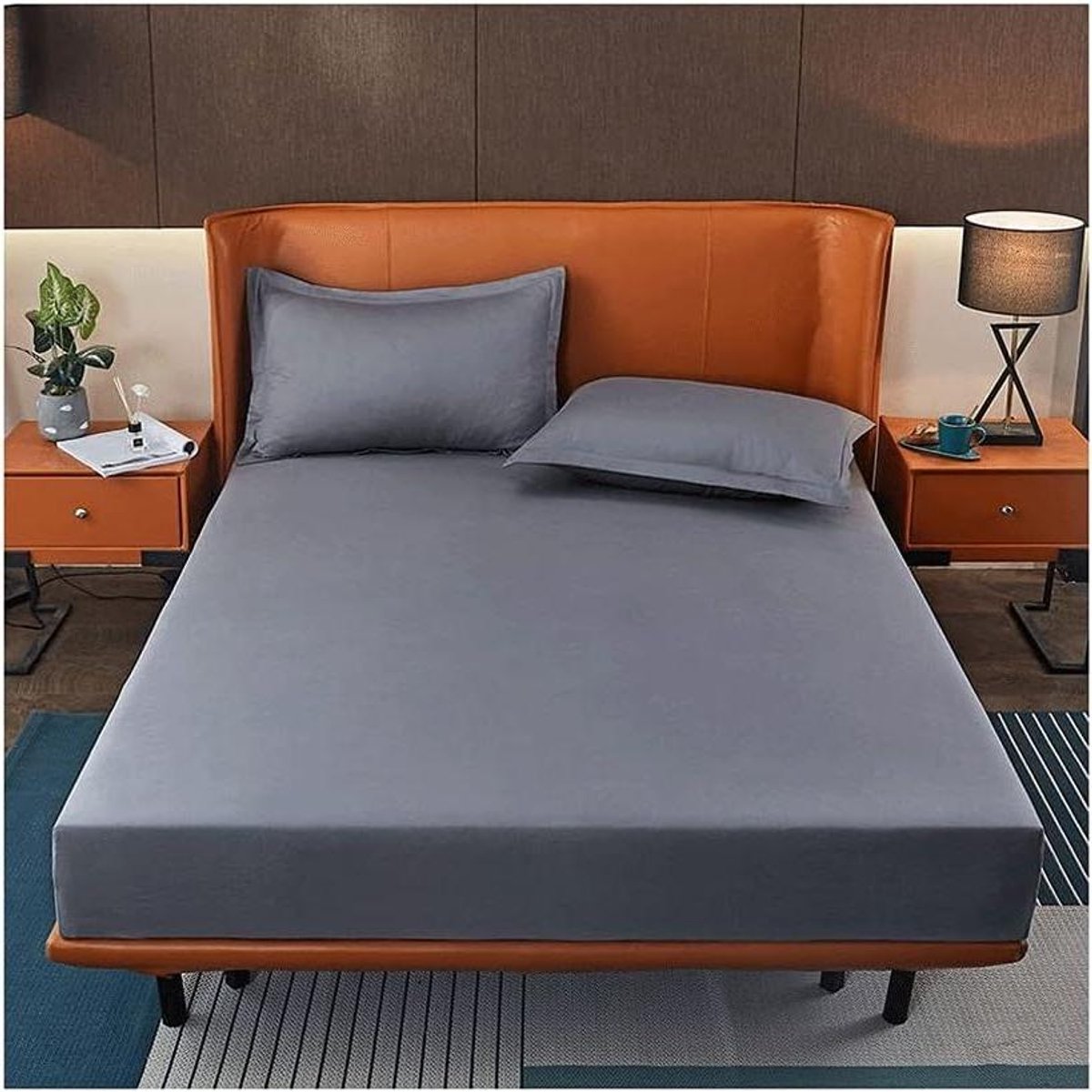 Hoeslaken Katoen - Bed Laken - Comfortabele Slaap - Extra Diepe Pocket - 150x190cm - Grijs