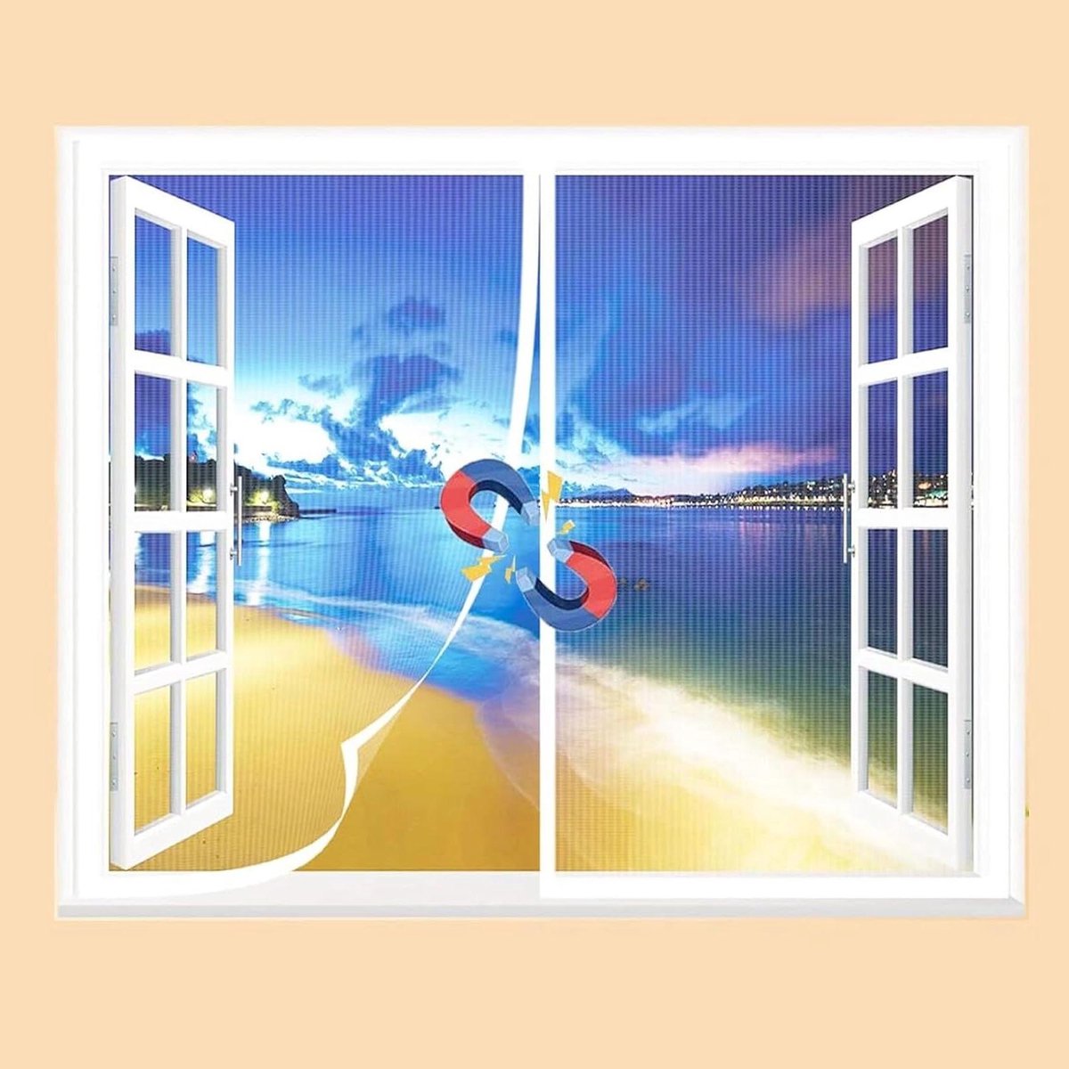 Horren Raam - Insectenwering - Buitenlucht Binnen - Zonder Boren - 95x135 cm - Wit