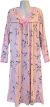 Dames Nachtjapon Lange Mouwen Polyester Roze - 3XL (Valt als XL-2XL)