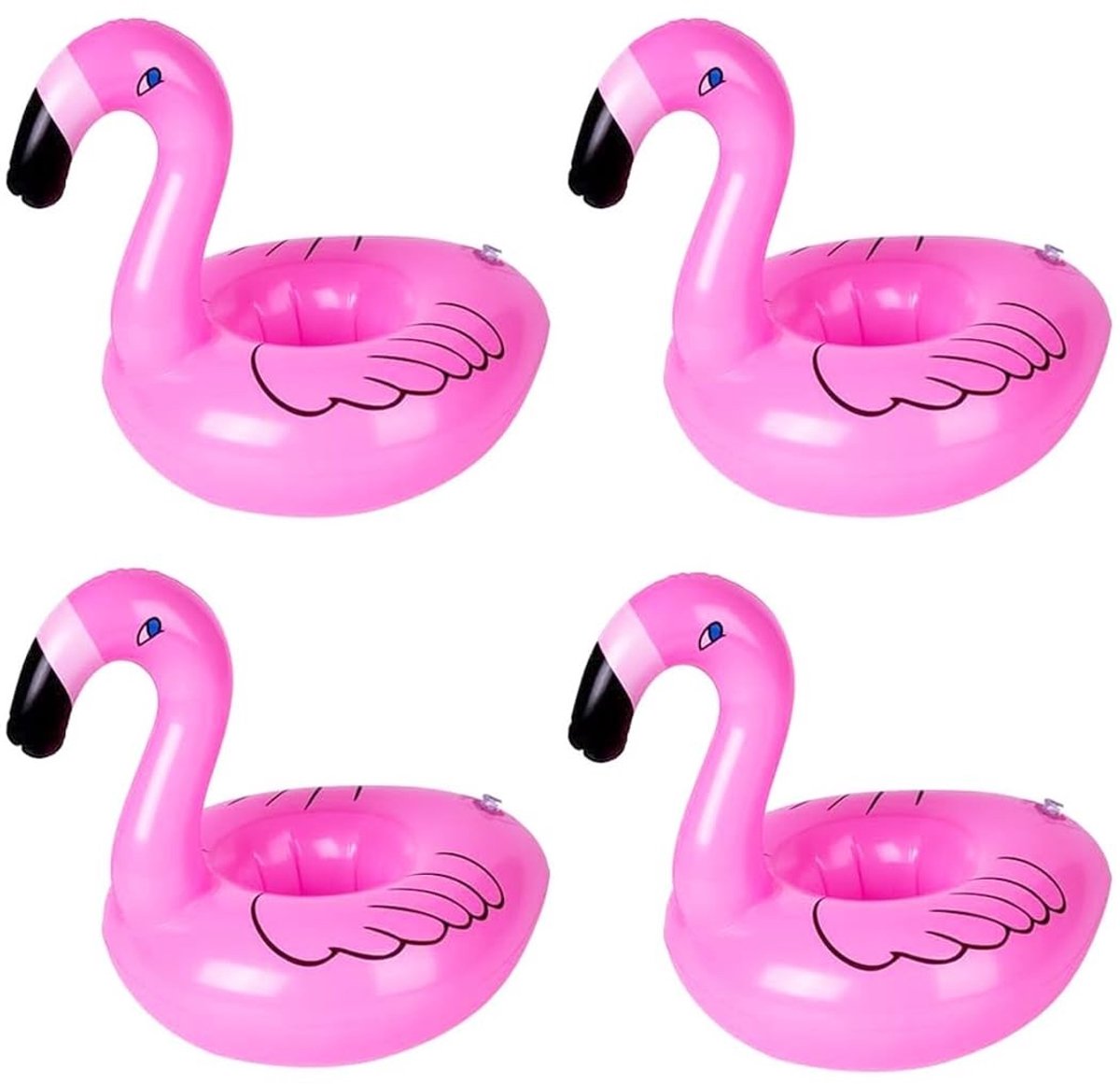 Set van 4 Opblaasbare Flamingo Drinkhouders voor in het Zwembad - Perfecte Accessoires voor Pool Parties
