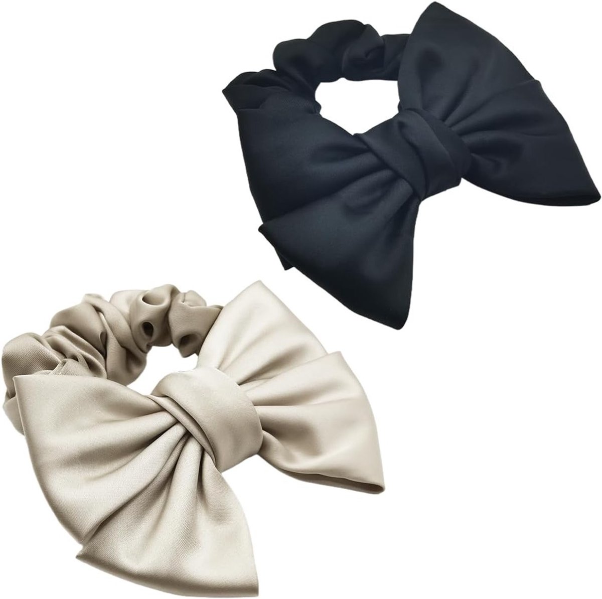 Elegante satijnen haarelastiekjes met strik voor dames, perfect voor paardenstaarten en vlechten, haarsieraden voor elke gelegenheid