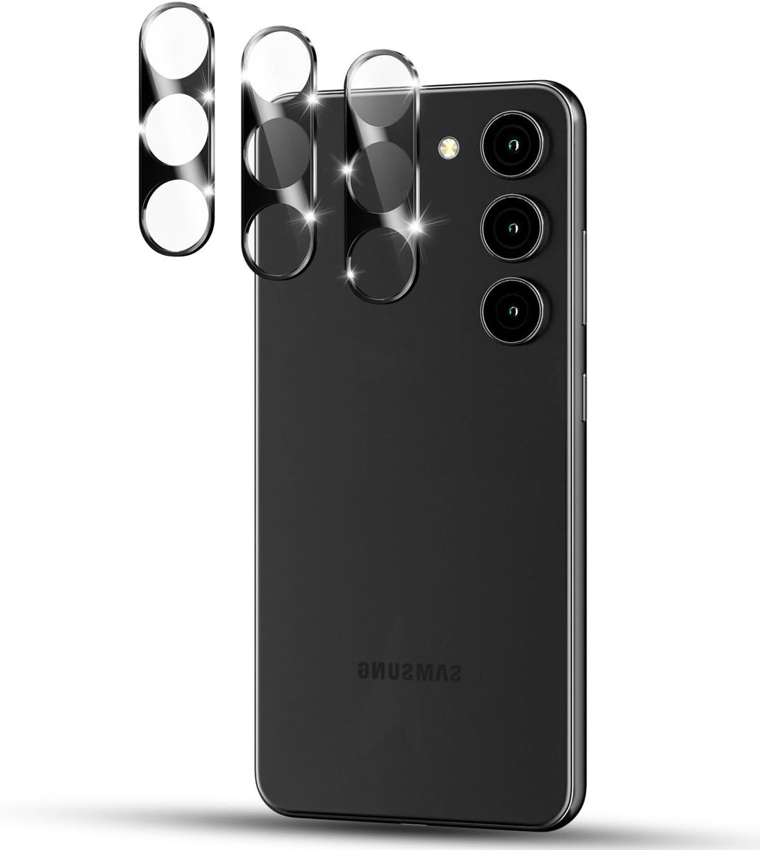 3 Pack Camera Bescherming voor Samsung Galaxy S24/S23/S23+ Plus, Anti-Kras, Anti-Stof, 9H Hardheid, HD Camera Beschermfolie, Zwart