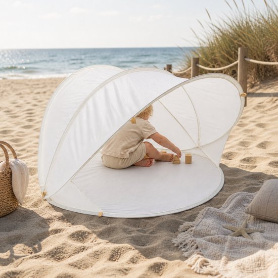 BRD® Outdoor - Pop-up Tent Crème Rond inclusief opbergtas - Kampeertent Camping Strandtent Picknicktent picknick essentials van Merkloos — afbeelding 4