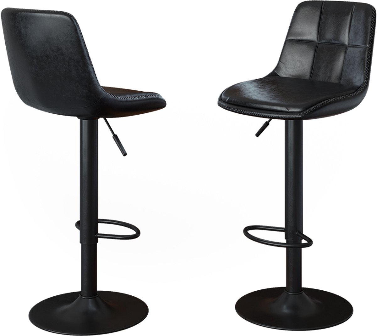 Vicco Barkrukken set van 2 Sena, Zwart, 38.5 x 86 cm