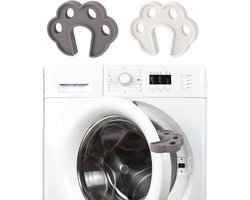 VT Goods - Wasmachine Deurstopper - Siliconen Deur Prop - Goede Ventilatie - Wit en Grijs - Ondersteuning voor Wasmachine en Droger - 2 Stuks