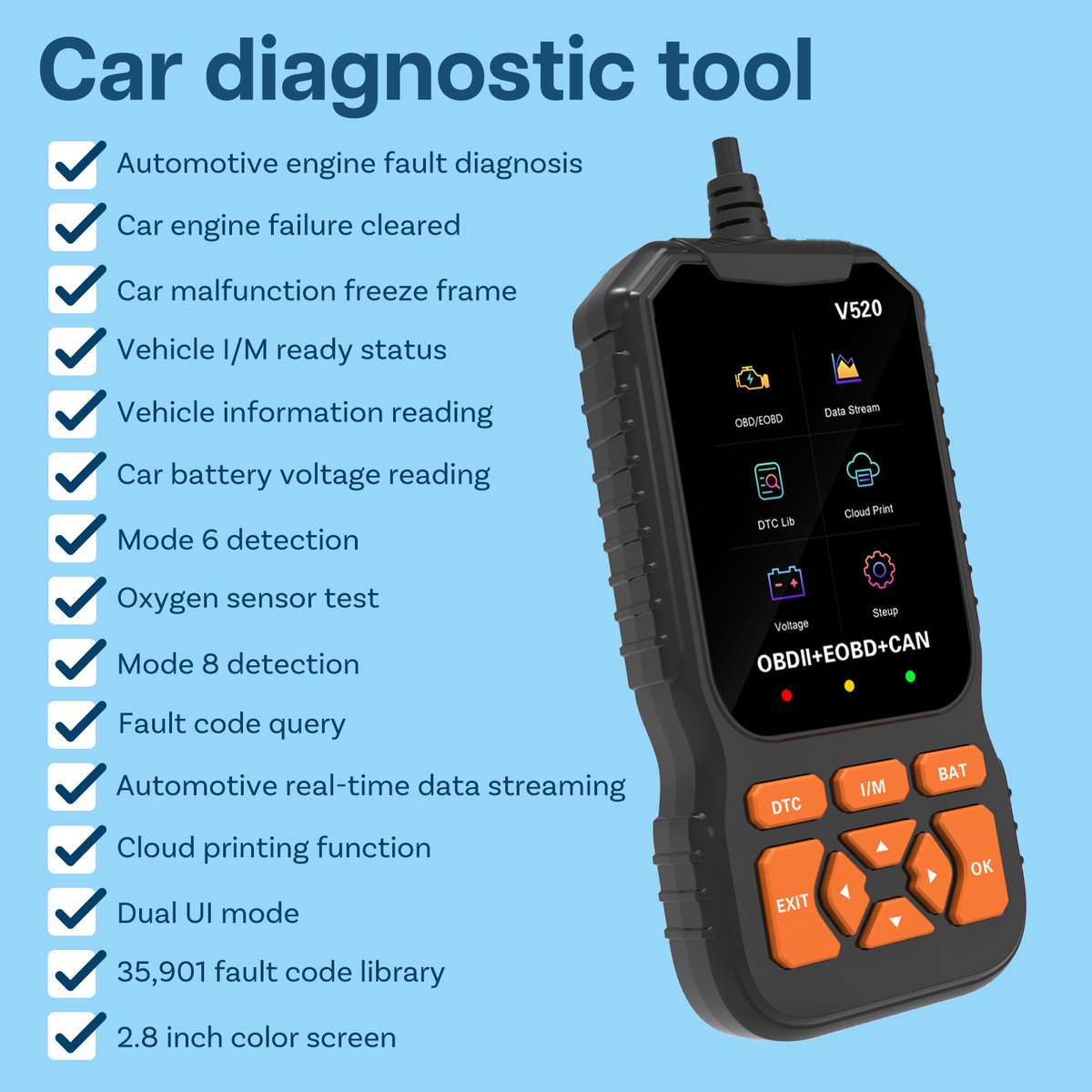 Holtech® Universele OBD2 Scanner - Uitleesapparatuur - Professionele Auto Diagnose Tool - NL Taal thumbnail 3