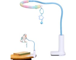 Vogel Zitstang - Kooi Speelgoed - Vogels Trainen - Antislip Textuur - Verstelbare Hoogte - Blauw