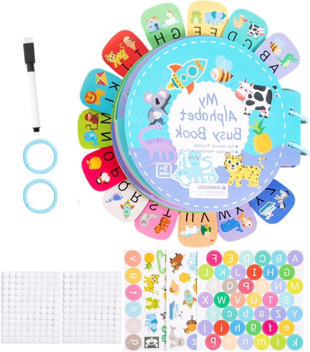 Alfabet Puzzelboek - Leerboek Letters - Vroeg Leren - Interactieve Puzzels - 31 x 25 cm - Multicolor