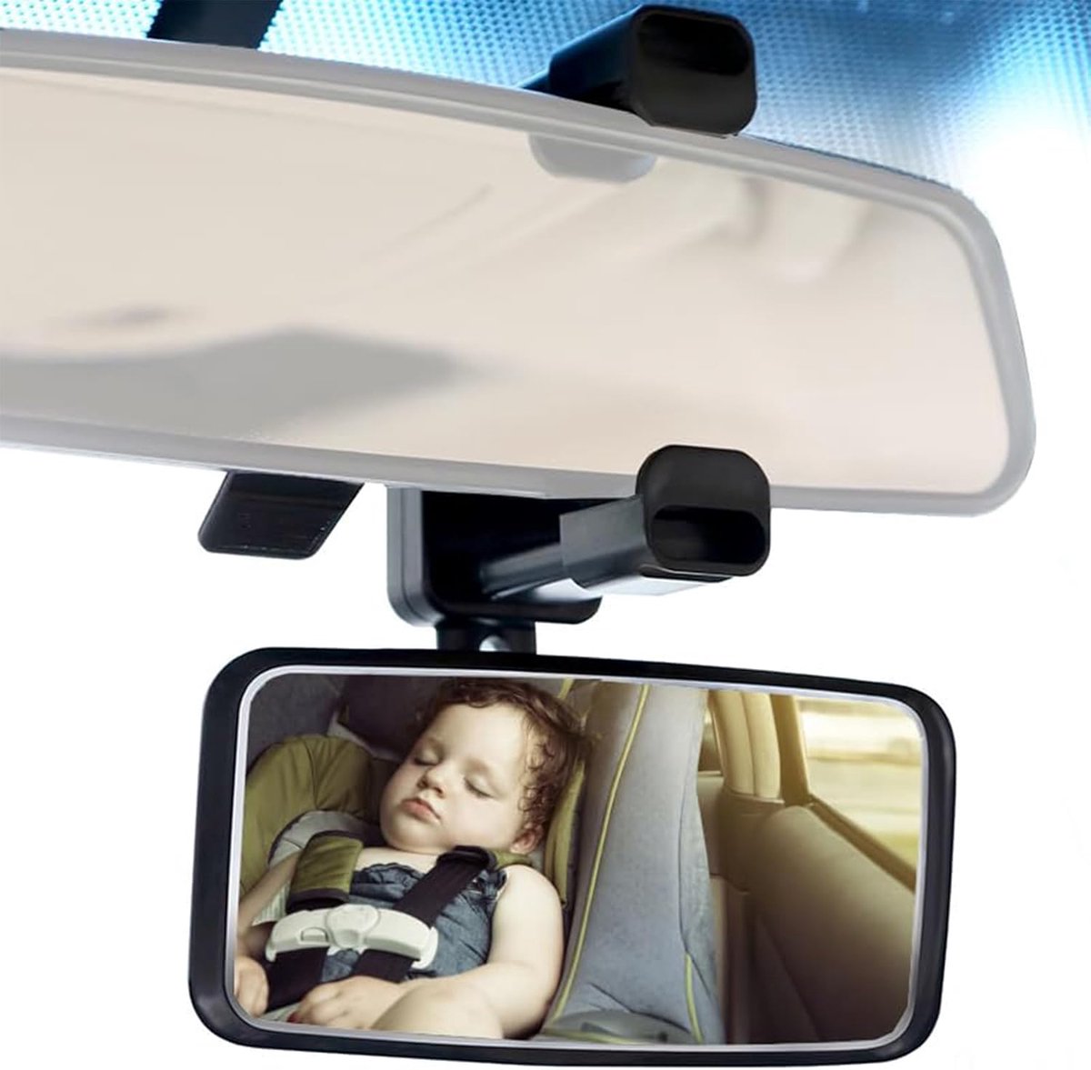 ECTEATOY® Baby Autospiegel - 360° Draaibaar & Anti-Breekbaar - Met Verstelbare Bevestiging - Voor Alle Auto's