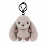 Pluchen Konijn Sleutelhanger – Zacht & Schattig – Tas Hanger / Sleutelbos – Cadeau - Grijs