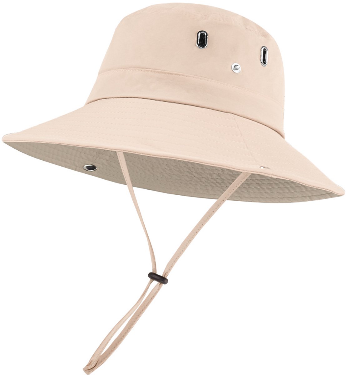 VHV - Hoed - Zonnehoed - Vissershoedje - Bucket hat - Zonnehoed dames - Oversized vissershoed - Met brede rand - Voor mannen en vrouwen - Grote waterdichte safarihoed - Beige