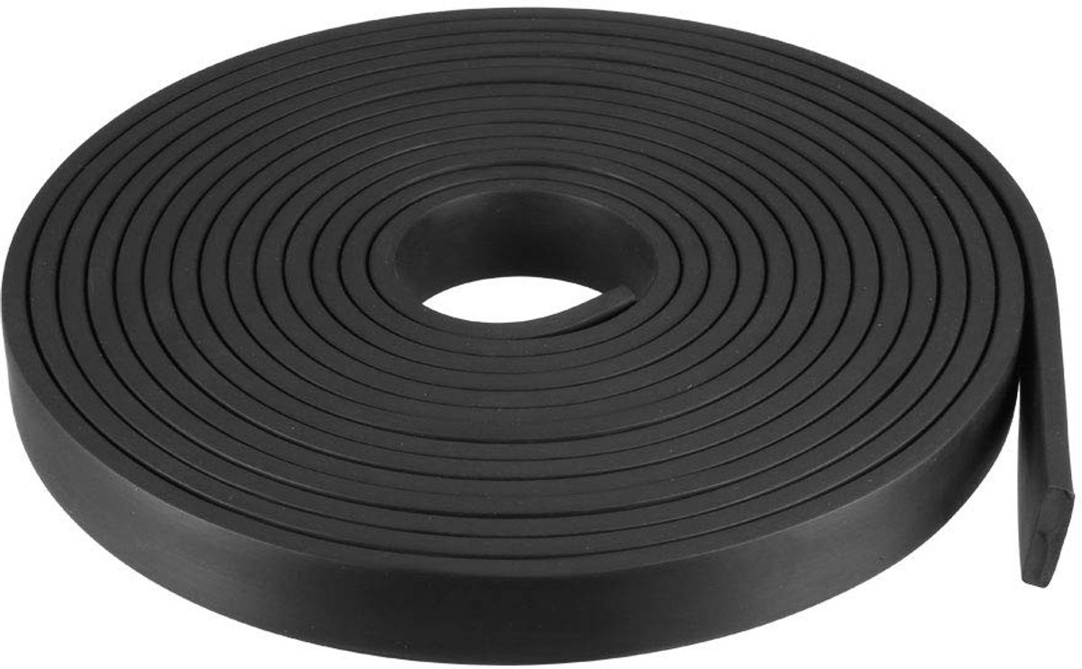 Allecto - Rubberen Afdichting - Massieve Rechthoek - Weerbestendig - Zwart - Rubberstrip - Voor Algemene Toepassingen - 5 Meter