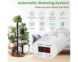 Automatic Watering System with 2000 mAh USB Battery, Time-Controlled Drip Irrigation System for 12 Potted Plants, Rechargeable Drip Irrigation Kit for Indoor, Balcony, Garden