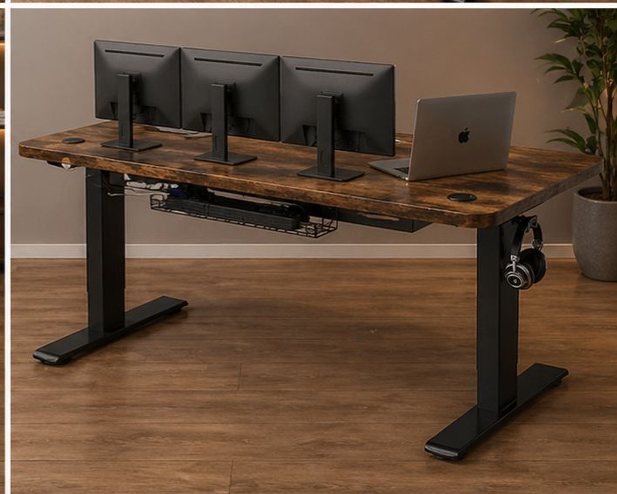 Elektrisch Bureau Hoogte Verstelbaar 160x70 cm met USB en Memory Functie – Zit Sta Bureau Verstelbaar 73–118 cm, Stabiel Frame, Stil Motor – Wit – Vermissen