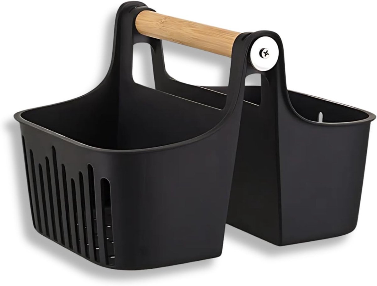 Draagbare Organizer met Bamboe Handvat voor Toiletten, Make-up en Sieraden - Ideaal voor Badkamer, Studentenhuis en Kasten - Duurzaam en Stijlvol Design
