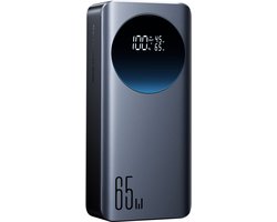 Joyroom Powerbank 30000mAh - 65W Snellader voor Laptop en Smartphone - 3 Apparaten Tegelijk Opladen - Digitaal Display - Zwart