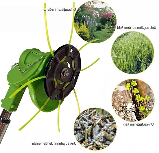Dubbele draadkop met klopsysteem voor bosmaaier, robuuste draadspoel, schroefdraadadapter en antislip handgreep (gatgrootte 5 mm, 4S + trimmerdraad) - ideaal voor tuinonderhoud en efficiënt maaien van Merkloos — afbeelding 2